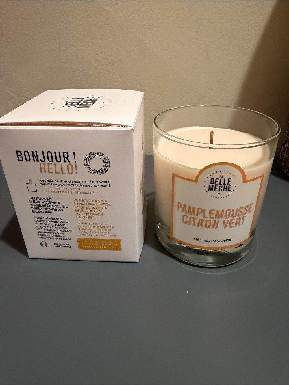 La Belle Mèche Pamplemousse Citron Vert Candle 6.5 oz NEW IN BOX France - Picture 2 of 3